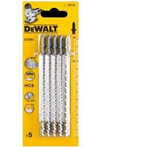 DeWalt DT2051-QZ - Hojas de sierra de calar HCS, 132 mm, paso de 4 mm, para madera y fibra de madera, corte grueso y rápido