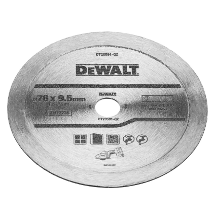 DeWalt DT20591-QZ - Disco de diamante continuo para azulejos 76 x 9,6 mm, para DCS438