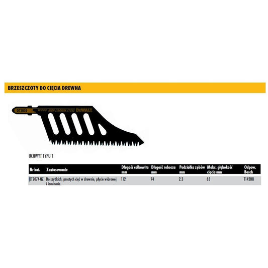 DeWalt DT2074-QZ - Hoja de sierra de calar HCS