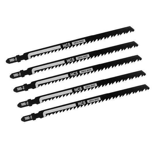 DeWalt DT2076-QZ - Hoja de sierra de calar HCS, longitud: 152mm, paso de diente: 4mm, para cortes muy rectos rápidos en madera y aglomerado de hasta 100mm de espesor (hoja extragruesa)