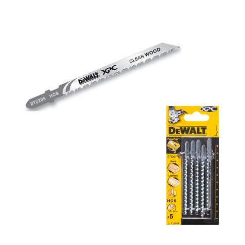 DeWalt DT2205-QZ - Hoja de sierra de calar XPC, longitud: 100 mm, paso de diente: 2.5 mm, para cortes precisos, limpios y rápidos en madera hasta 30 mm de espesor