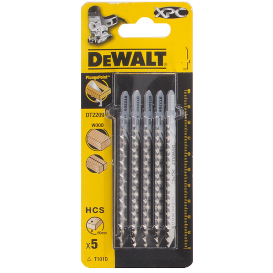 DeWalt DT2209-QZ - Hoja de sierra de calar XPC, longitud de 100 mm, paso de diente de 4,2 mm, para cortes en madera, aglomerado, contrachapado, laminado y plástico