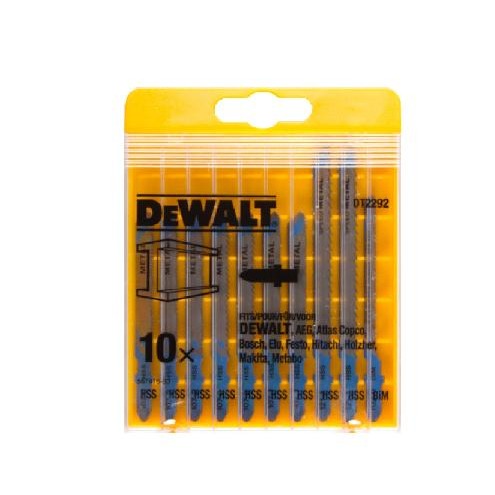 DeWalt DT2292-QZ - Pack de 10 hojas de sierra de calar HSS para metal