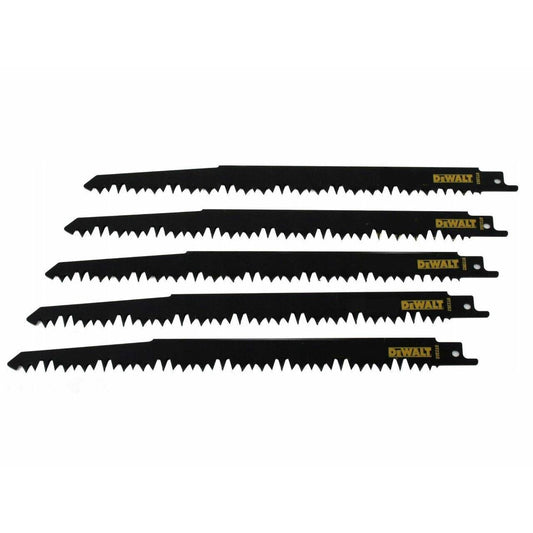 DEWALT DT2352-QZ - Hoja de sierra sable HCS, longitud: 230mm, paso de diente: 5-6 mm, para cortes gruesos y rápidos en madera (tronco y poda) - Ferrotecnia