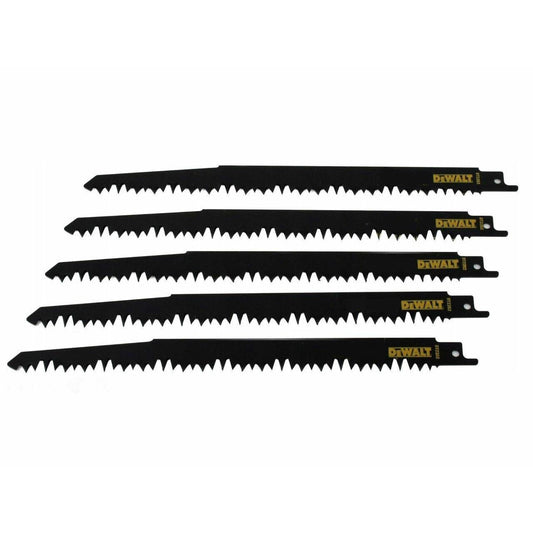 DEWALT DT2352-QZ - Hoja de sierra sable HCS, longitud: 230mm, paso de diente: 5-6 mm, para cortes gruesos y rápidos en madera (tronco y poda)