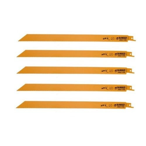 DeWalt DT2355-QZ - Hoja de sierra sable bi-metal, longitud de 305 mm, paso de diente de 1,8-2,5 mm, para metal duro, goma, fibra de vidrio o acero angulado