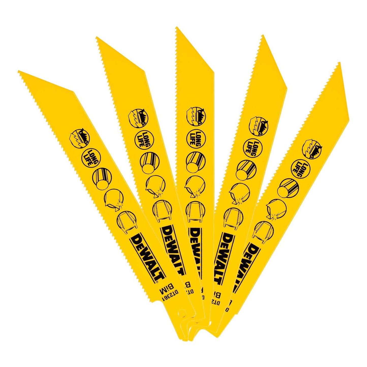DeWalt DT2361-QZ - Hoja de sierra de sable bimetal 152 x 1,8 mm para metal, 5 uds