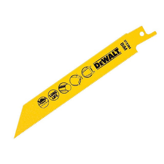 DeWalt DT2384-QZ - Hoja de sierra de sable bi-metal, longitud de 152 mm, paso de diente de 1, 4 mm, para corte en metal, chapa, tuberías y perfiles