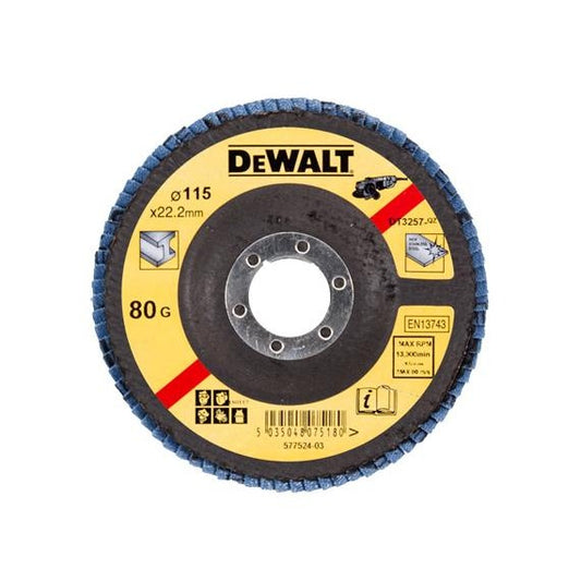 Dewalt DT3257-QZ - Discos de fibra Extreme, 180 mm, multilijas cóncavos, 115 mm, grano 80