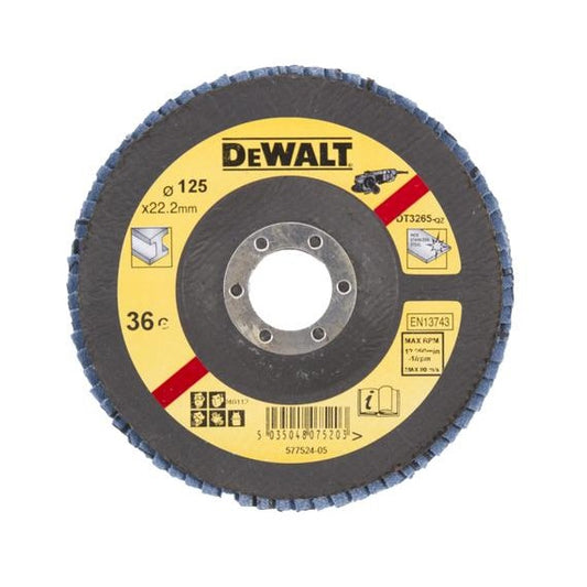 DeWalt DT3265-QZ - Discos de fibra Extreme multilijas cóncavos de 180 mm, diámetro de 125 mm, grano 36