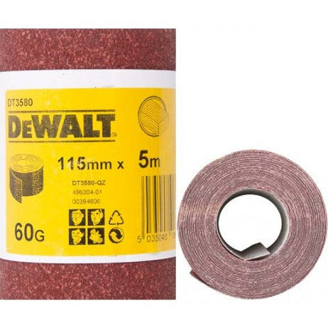 Dewalt DT3580-QZ - Lija rollo de 115 mm k60, 5 m,