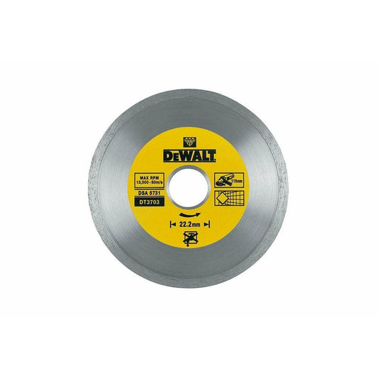 Dewalt DT3703-QZ - Disco de diamante de 115 mm para corte de ceramicas