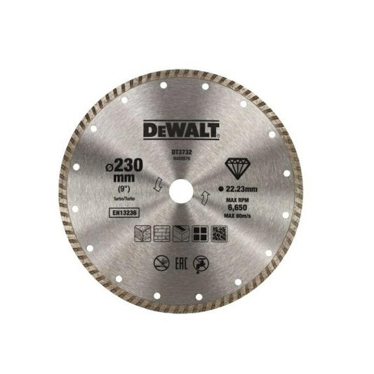 Dewalt DT3732-QZ - Disco de diamante turbo de 230 mm para corte en materiales duros