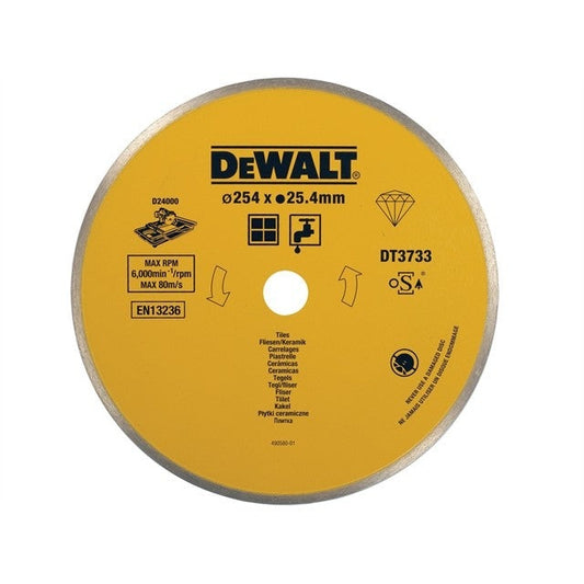 DeWalt DT3733-XJ - Disco de diamante para corte en húmedo de azulejos de cerámica, 250 x 25,4 mm