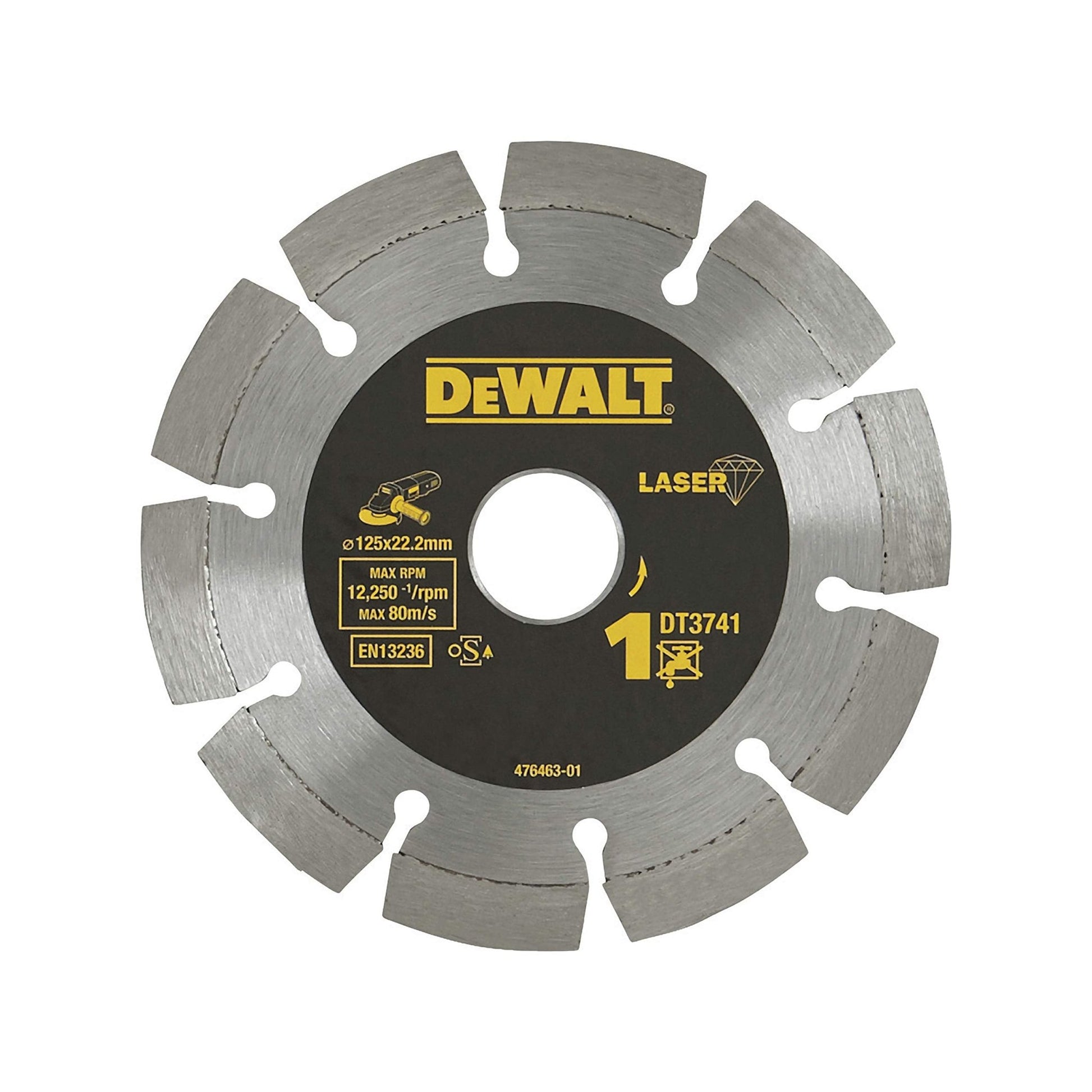 DeWalt DT3741-XJ - Disco de diamante segmentado 125 x 22,2 mm para hormigón y materiales de construcción