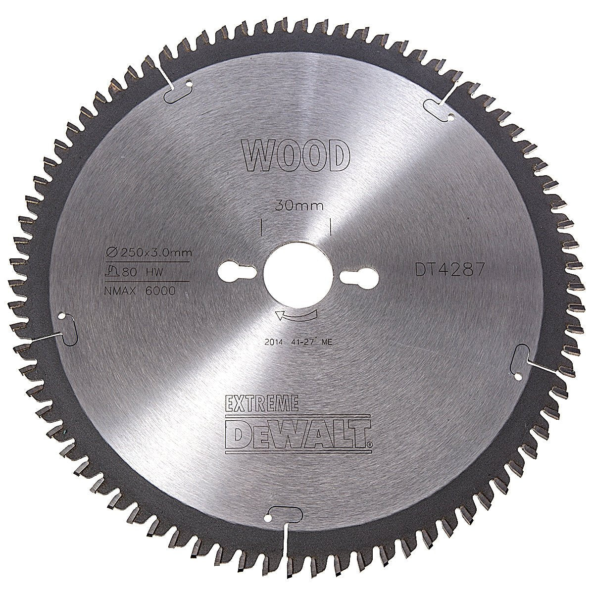 DeWalt DT4217-QZ precisa diseñado Pro Extreme hoja de sierra, 250 mm x perforación de 30 mm x 60 mm dientes, TCG