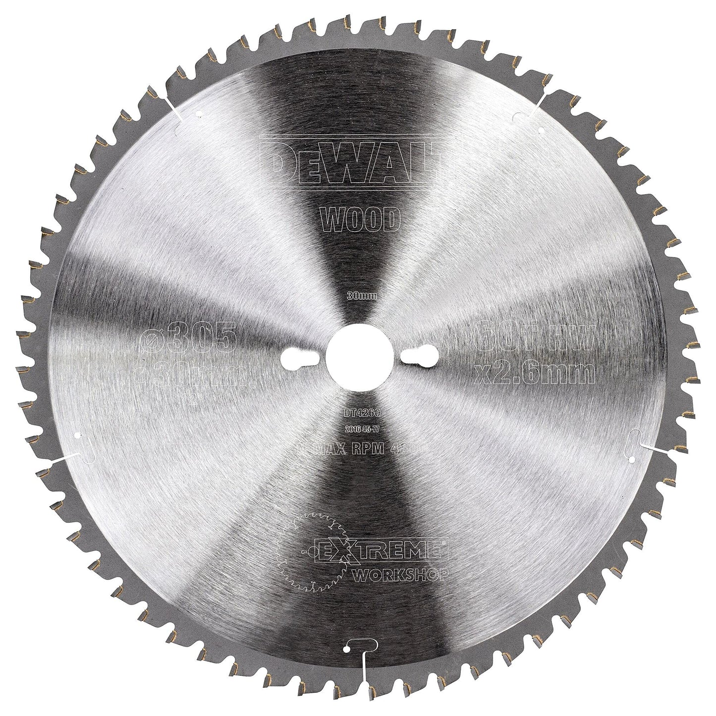 DeWalt DT4260-QZ - Hoja de sierra circular estacionaria 305 x 30 mm 60 dientes ATB -5°