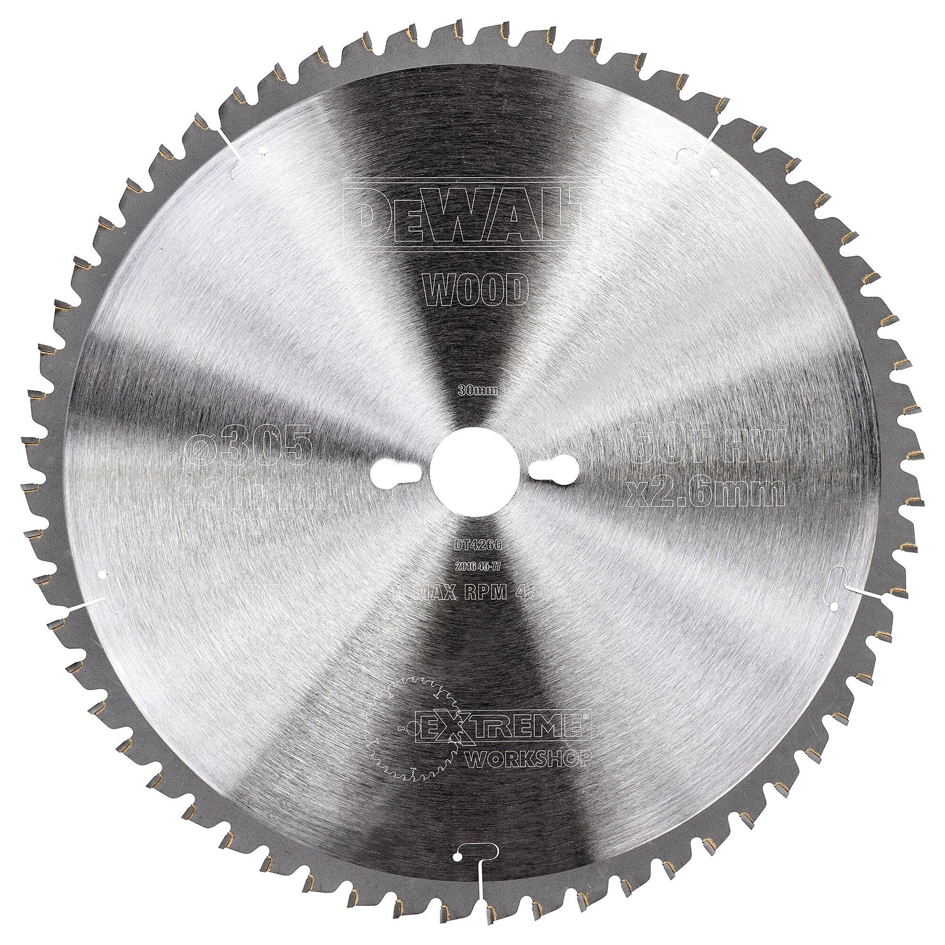 DeWalt DT4260-QZ - Hoja de sierra circular estacionaria 305 x 30 mm 60 dientes ATB -5°