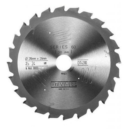 DeWalt DT4310-QZ - Hoja para sierra circular estacionaria, 216 x 30 mm, 24D ATB -5º