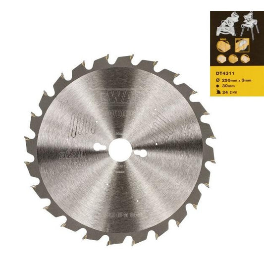Dewalt DT4311-QZ - Hoja de sierra circular para maquina estacionaria, 250 x 30 mm, 24D