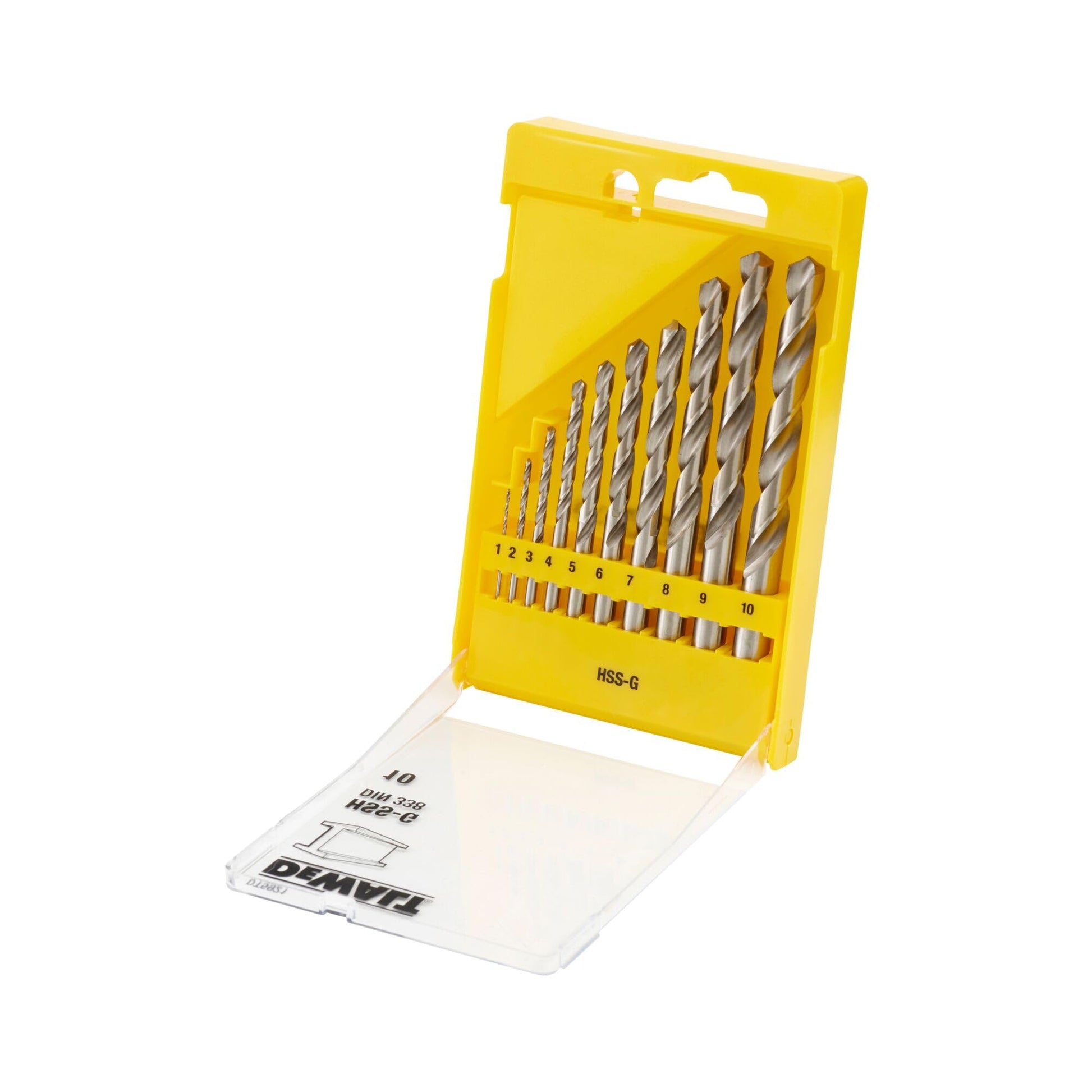 DeWalt DT5921-QZ - Juego de 10 brocas para metal HSS-G DIN 338 de 1 a 10 mm en estuche