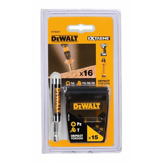 DeWalt DT70522T-QZ Juego de Puntas de Atornillado Impact Torsion (16 Piezas)