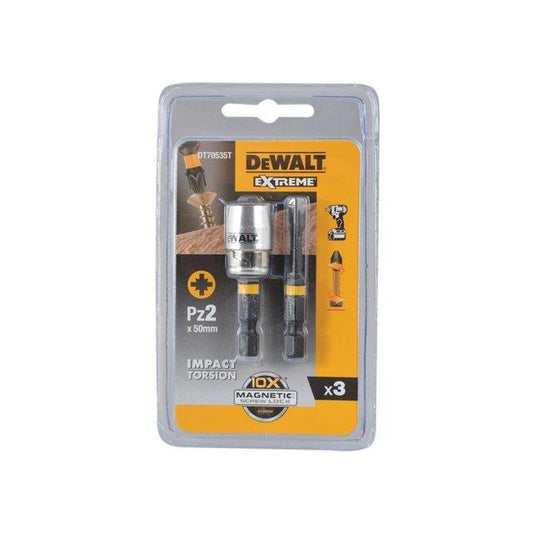 DeWalt DT70535T-QZ Puntas Pz2 x 2 57 mm Adaptador magnético con Bloqueo, multicolor