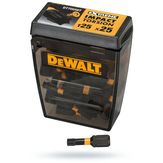DeWalt DT70558T-QZ - Maletín pequeño de puntas de impacto de torsión - 25 x T25 25mm - Para atornillador