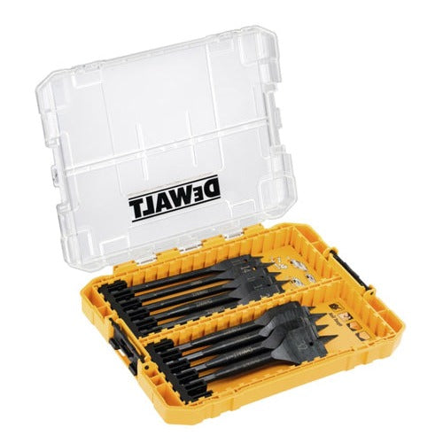 DeWalt DT70751-QZ DT70751-QZ-Tough Case Mediana con 9 Brocas de Pala para Madera. Ø 12, 14, 16, 18, 20, 22, 25, 28, 32 mm (Env. 9 Ud.)