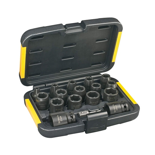 DeWalt DT7506-QZ - Juego de 17 vasos de impacto de 1/2" de 6 a 27 mm