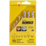 DEWALT DT9288-QZ - Juego de brocas para piedra de 8 piezas (tamaños: 3, 4, 5, 6, 7, 8, 9 y 10 mm, para albañilería, en una práctica caja de plástico).