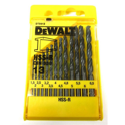 DEWALT Juego de brocas DT5912 HSS-R - DIN 338 Jobs (13 piezas), color amarillo