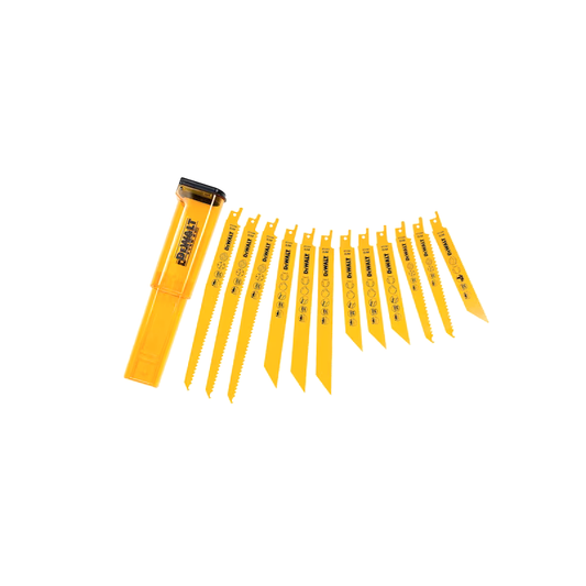 DEWALT Juego de hojas mixtas Bi-Metal para sierra reciproca con estuche para almacenamiento (12 piezas), DT2445-QZ