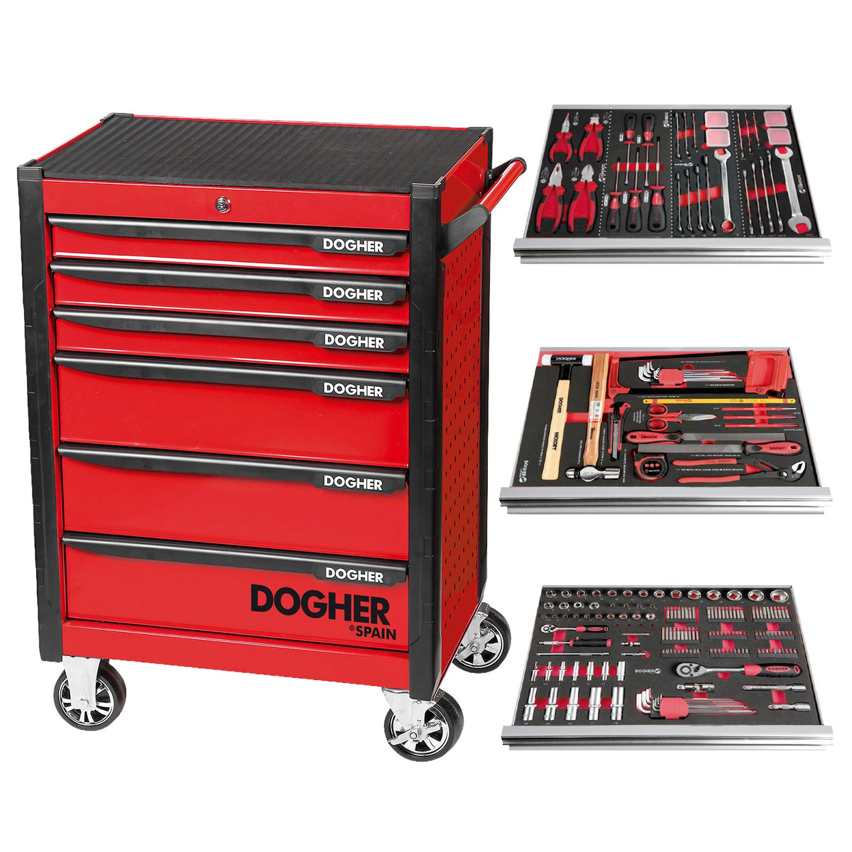 Dogher 025-563 - Carro SILVERSTONE 6 Cajones + 3 Composiciones 211 Herramientas