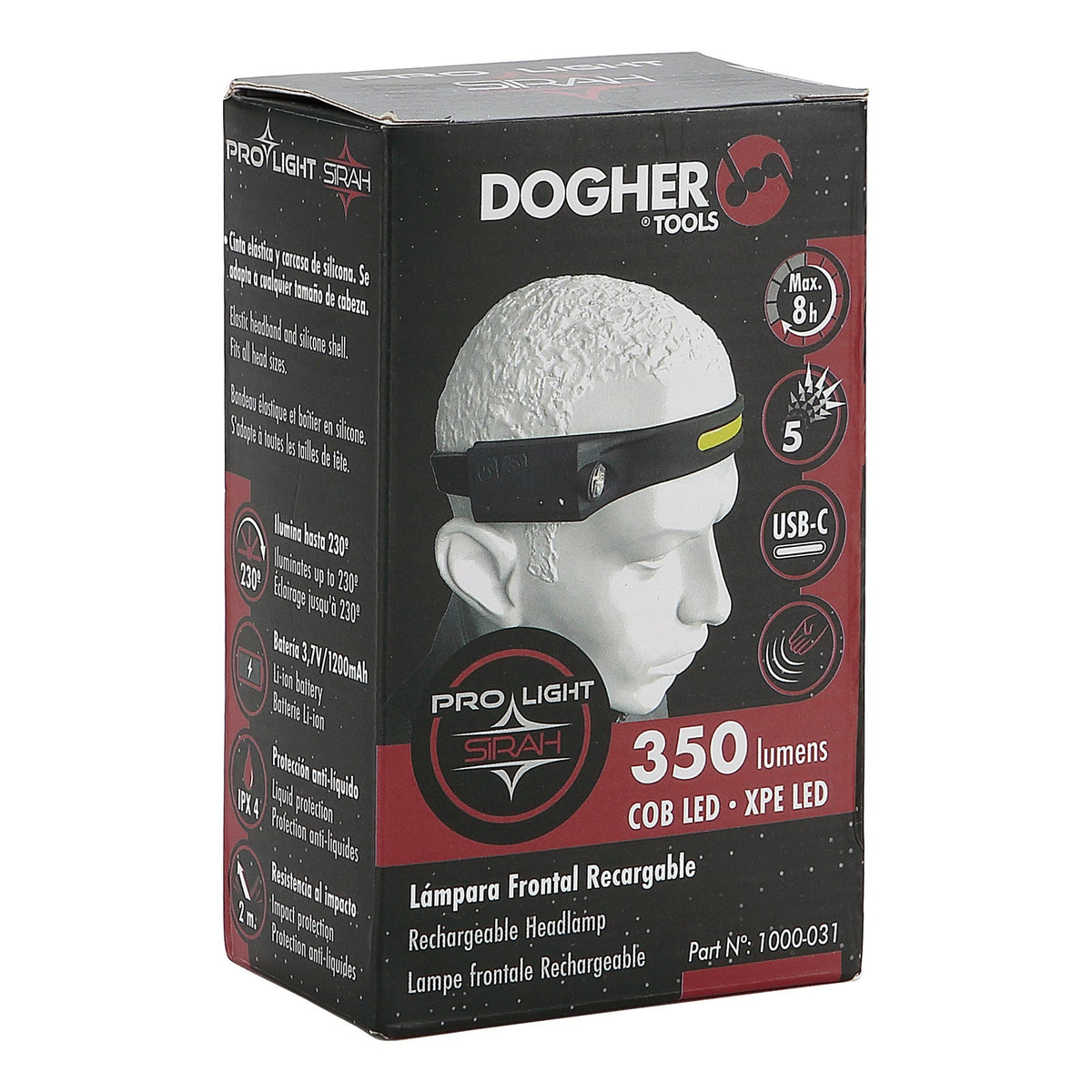 Dogher 1000-031 - Lámpara PROLIGHT Frontal SIRAH 350 Lumen COB LED-XPE LED