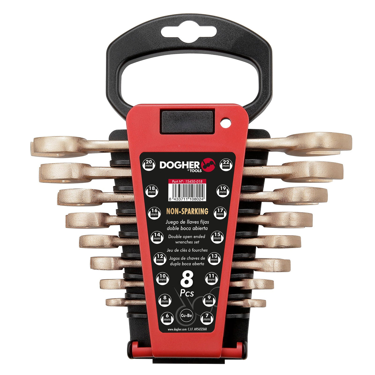 Dogher 15450-018 - Juego 8 Llaves Doble Boca Abierta Al-Br