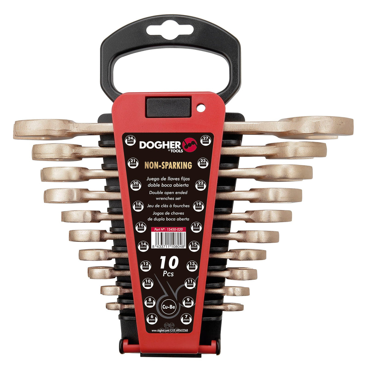 Dogher 15450-020 - Juego 10 Llaves Doble Boca Abierta Al-Br