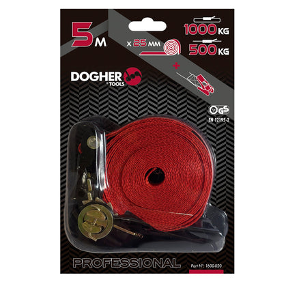Dogher 1600-020 - Cinta Trinquete 25Mmx5M 1000Kg Blister