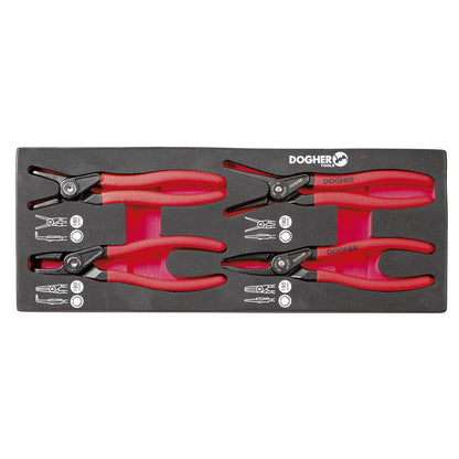 Dogher 220x-080 - Bandeja Combinable 1/4 - 4 Alicates Seeger Pro 180 mm