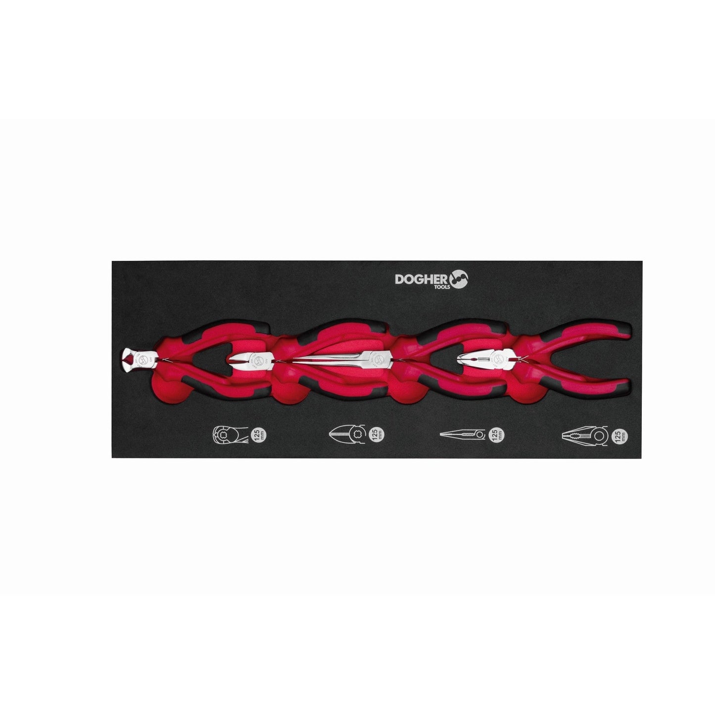 Dogher 225-080 - Plateau combiné 1/4" avec 4 mini-pinces