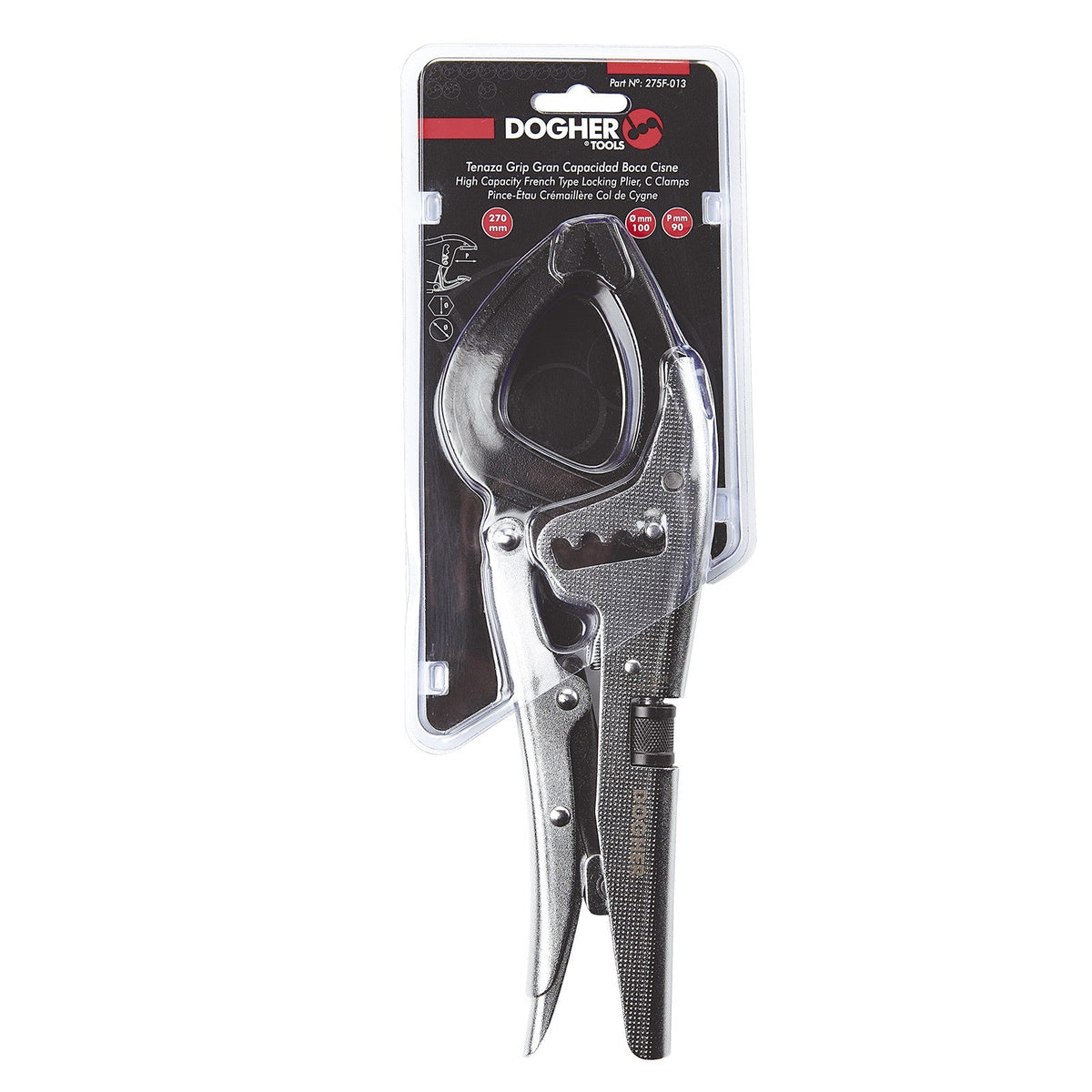Dogher 275F-013 - Tenaza Grip Boca Cisne Gran Capacidad 270mm
