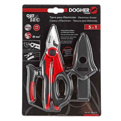 Dogher 296-010J - Expositor Mostrador de 12 Tijeras Cut-Pro para Electricista 170mm