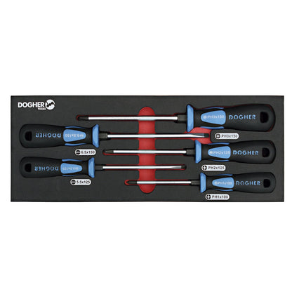 Dogher 315-080 - Bandeja Combinable 1/4 - 5 Destornillador Boca Recta & PH Industrial