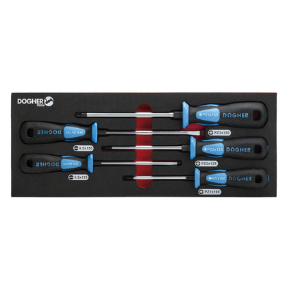 Dogher 315-081 - Bandeja Combinable 1/4 - 5 Destornillador Boca Recta & PZ Industrial