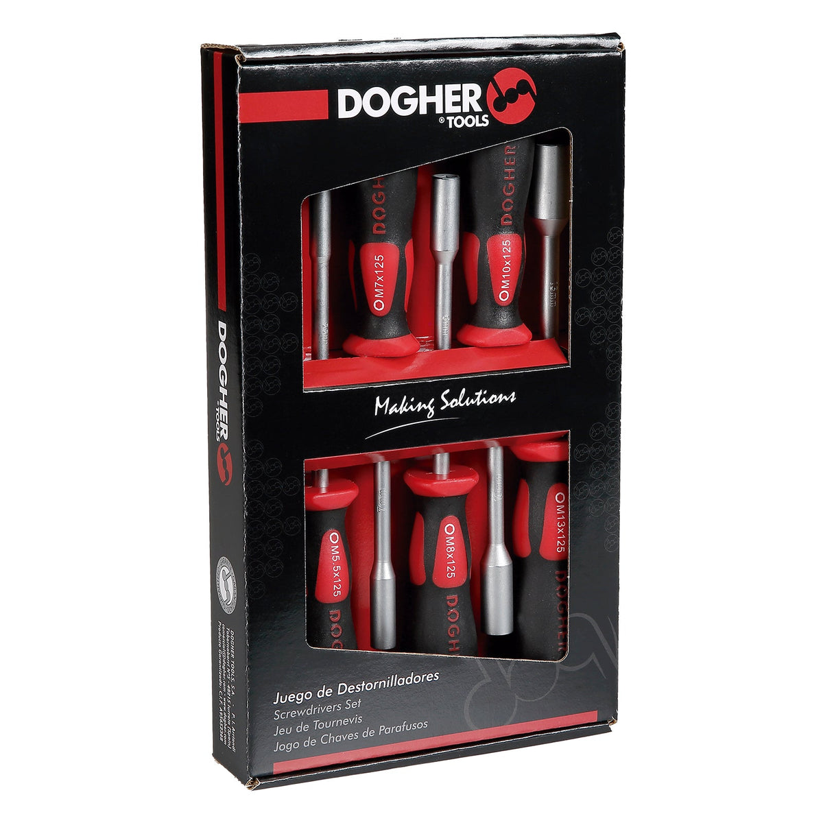 Dogher 322-001 - Juego 6 Destornillador Profesional Boca Vaso Hexagonal Cartón
