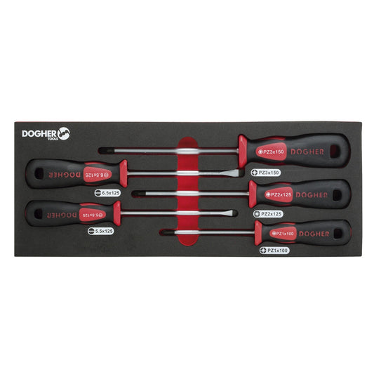 Dogher 330-081 - Bandeja Combinable 1/4 - 5 Destornillador Boca Recta & PZ Profesional
