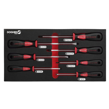 Dogher 330-082 - Bandeja Combinable 1/3 - 7 Destornillador Boca Plana & PH Profesional