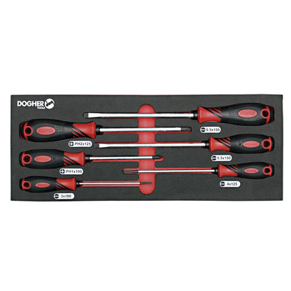 Dogher 351-081 - Bandeja Combinable 1/4 - 6 Destornillador Boca Recta & PZ Anti Slip