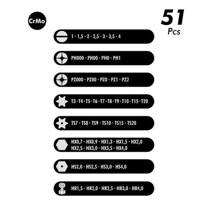Dogher 380-005 - Juego Destornillador Precisión 50 Puntas Con Estuche Plástico