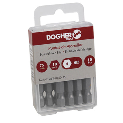 Dogher 437-Hx12-75 - Caja 5 Puntas Hex 10Mm Hex12 75Mm